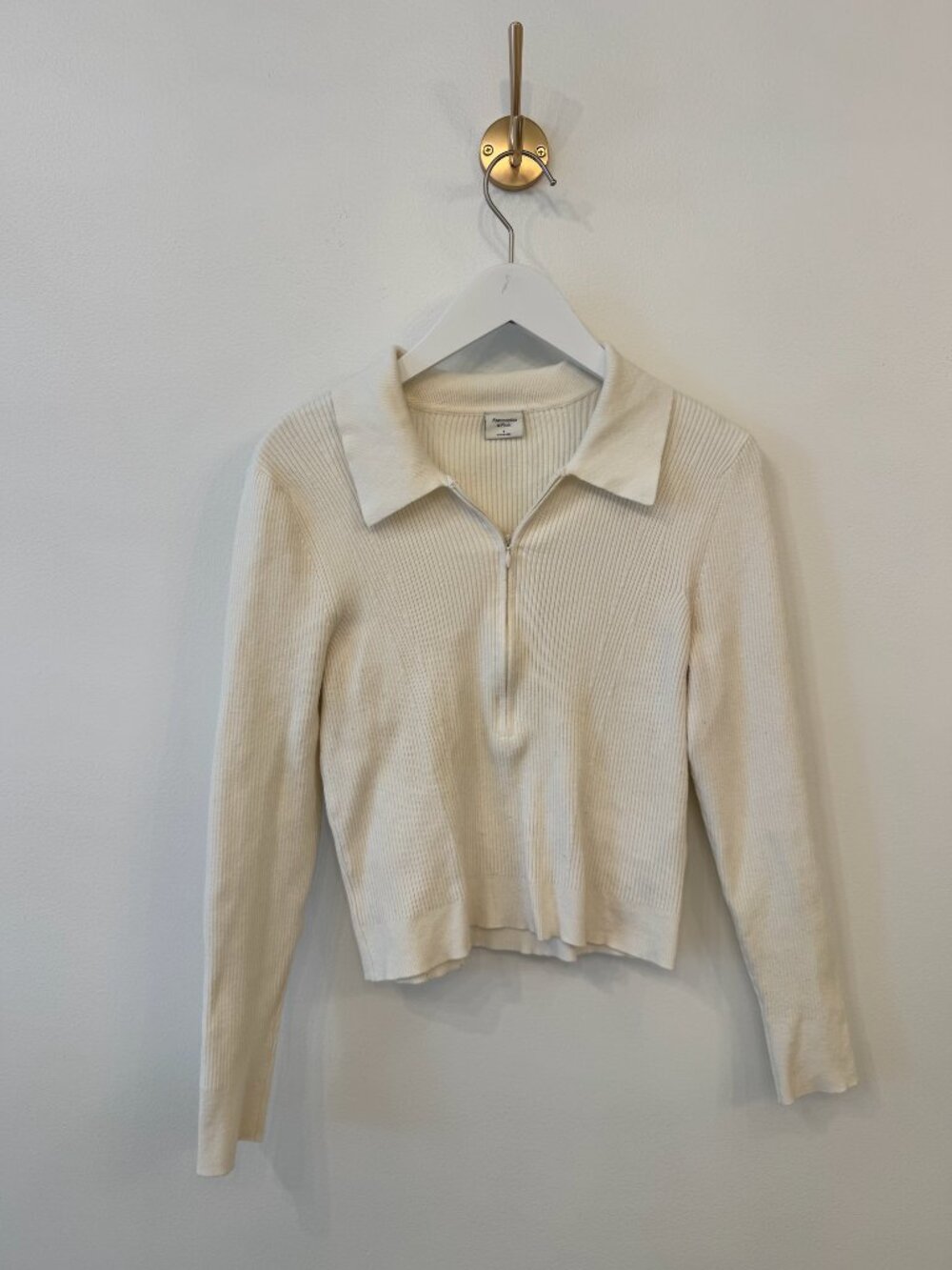 Abercrombie & Fitch Ribbed Quarter Zip Top